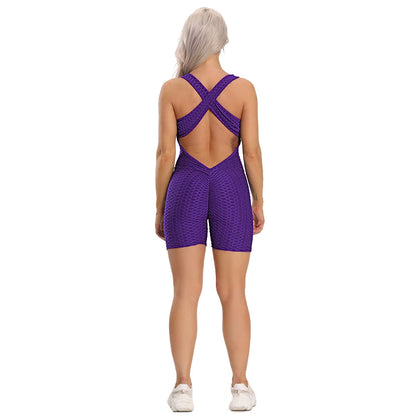 Sleeveless Fitness Yoga Set - Purple