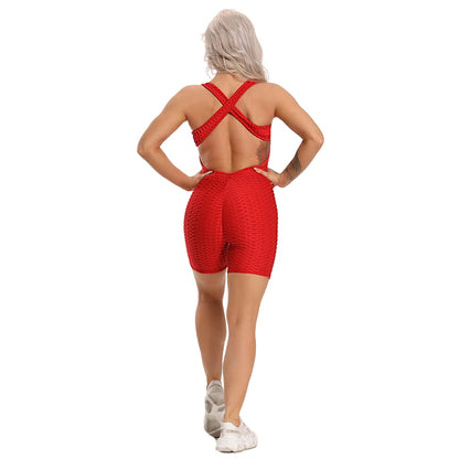 Sleeveless Fitness Yoga Set - Red