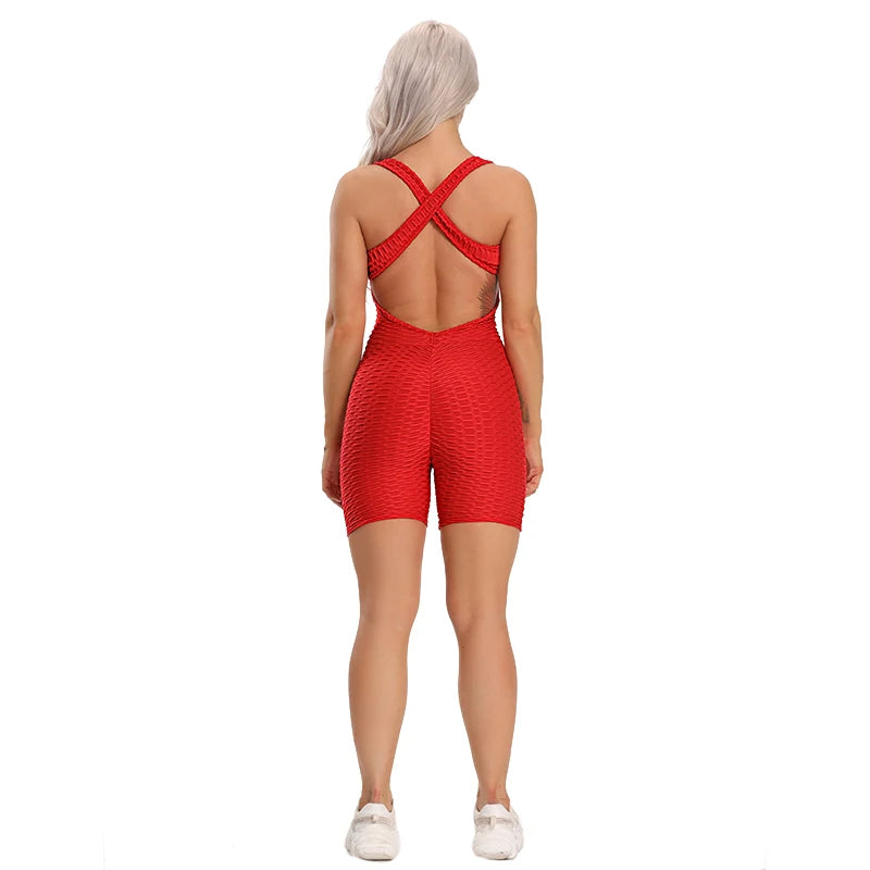 Sleeveless Fitness Yoga Set - Red