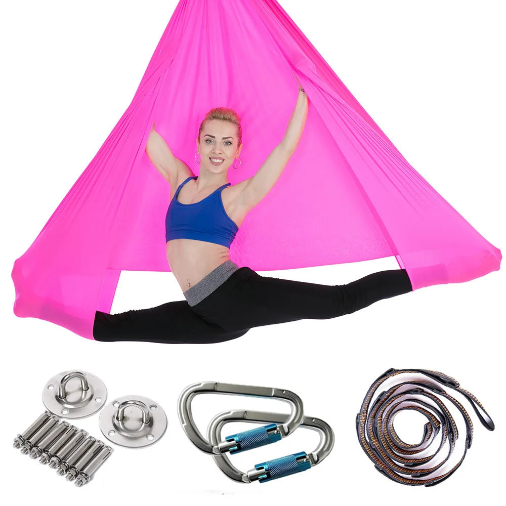 Full Set Elastic Aerial Yoga Hammock